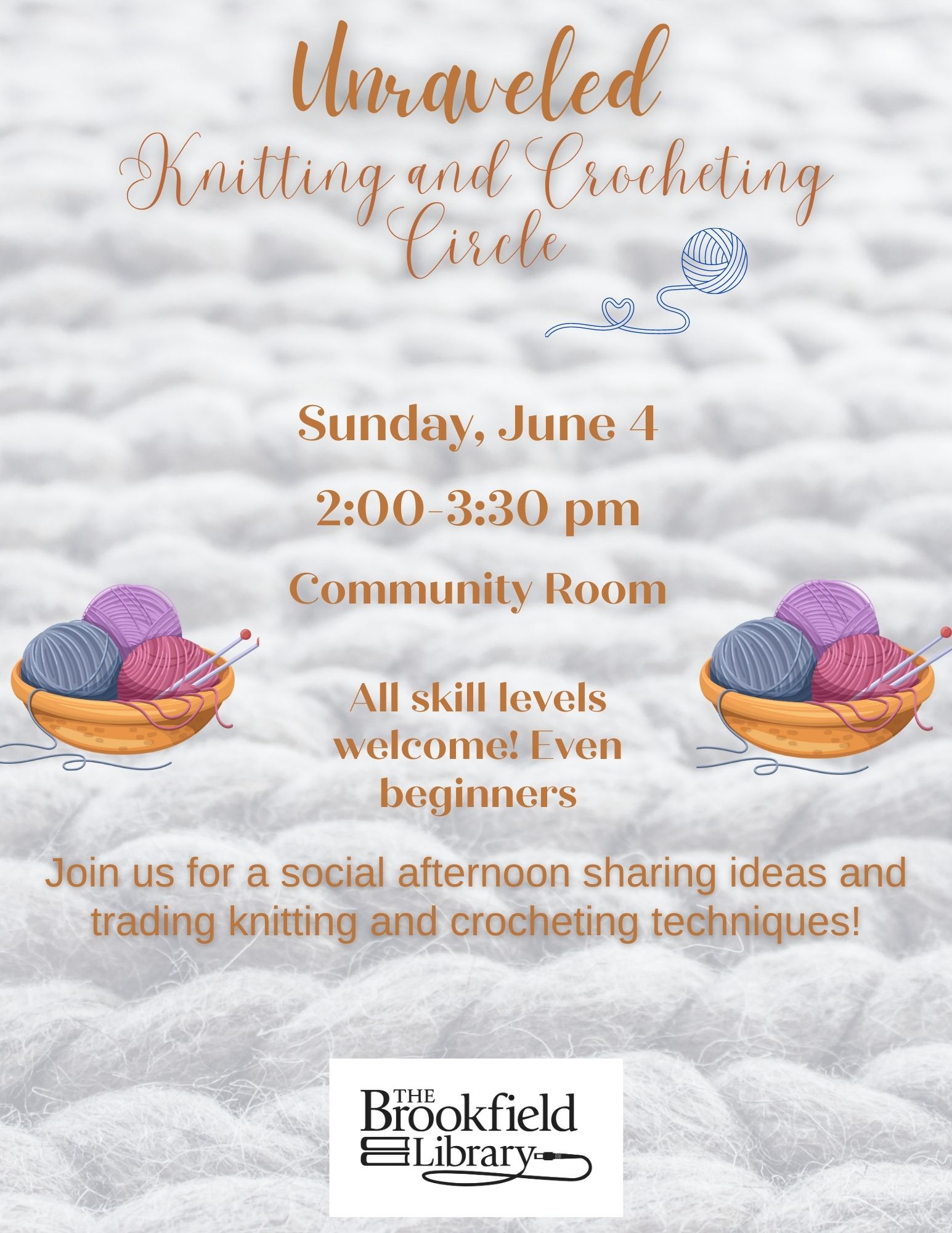 Image of June Unravelled Sewing and Knitting Circle flyer