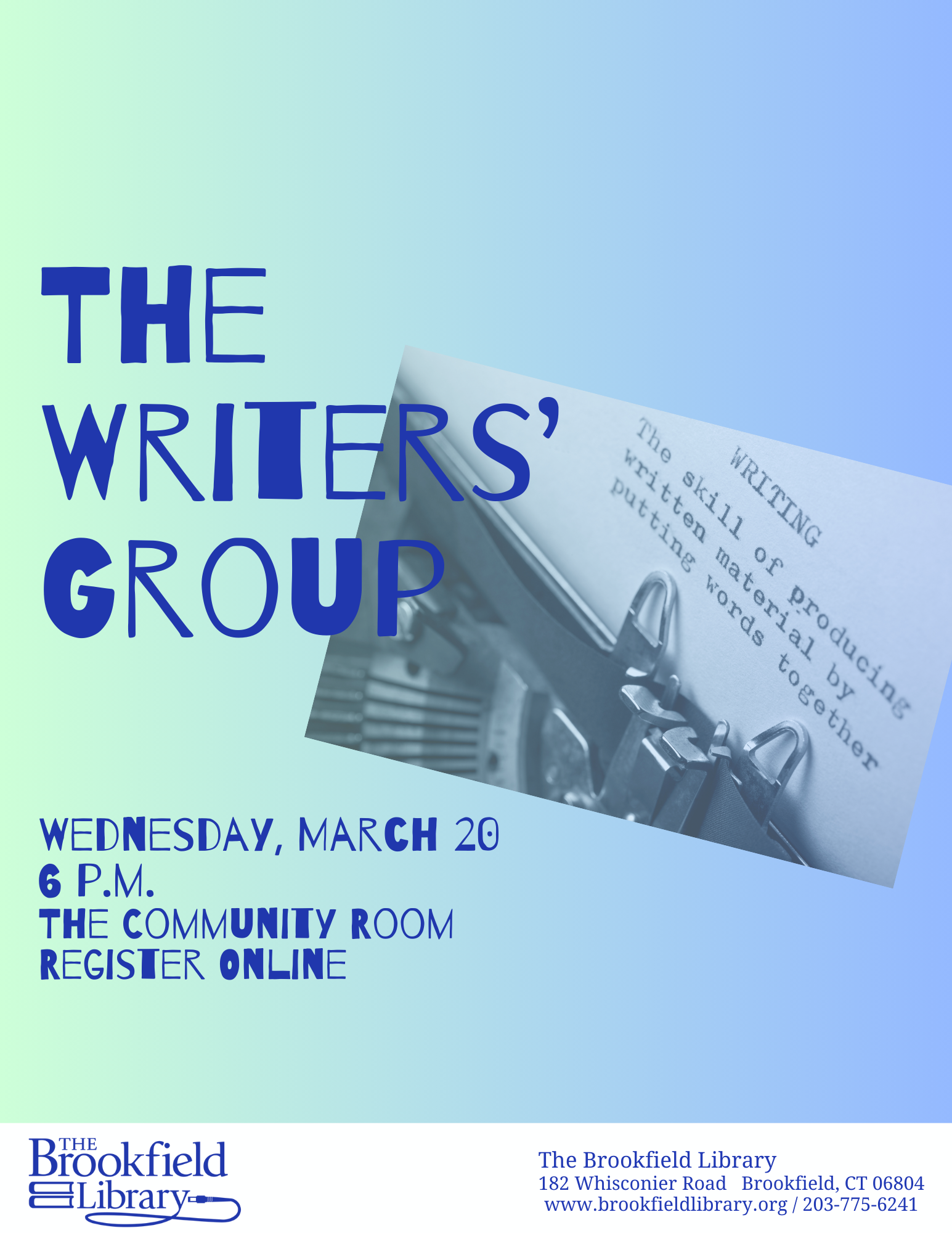 Flyer for Writers' Group Meeting