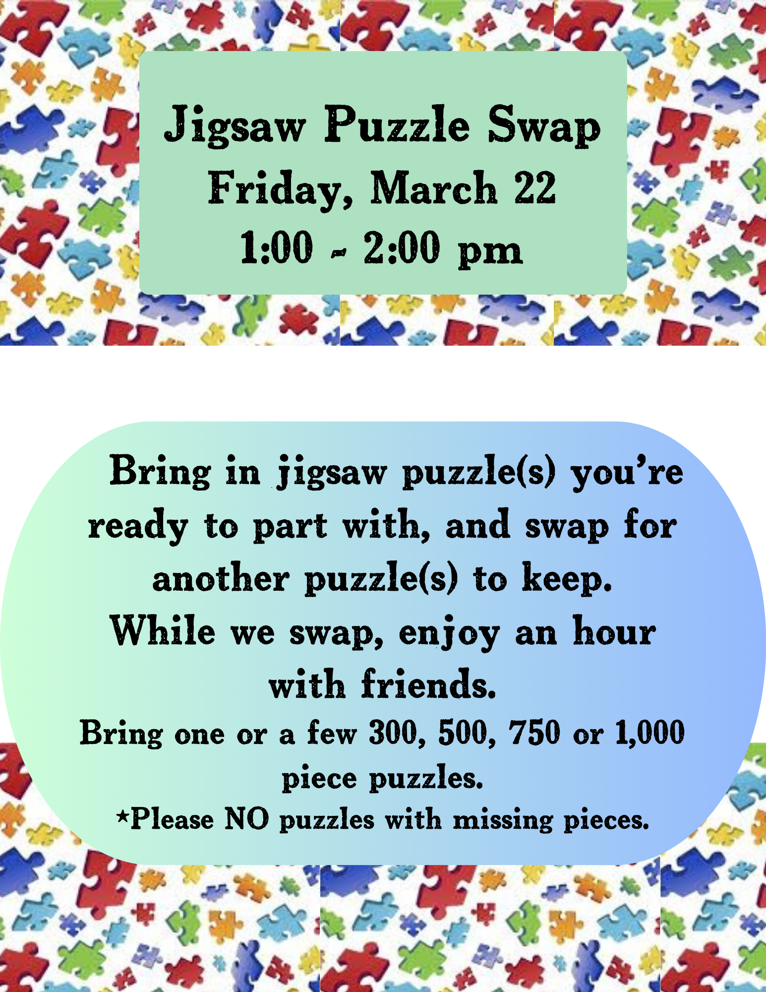puzzle swap flyer
