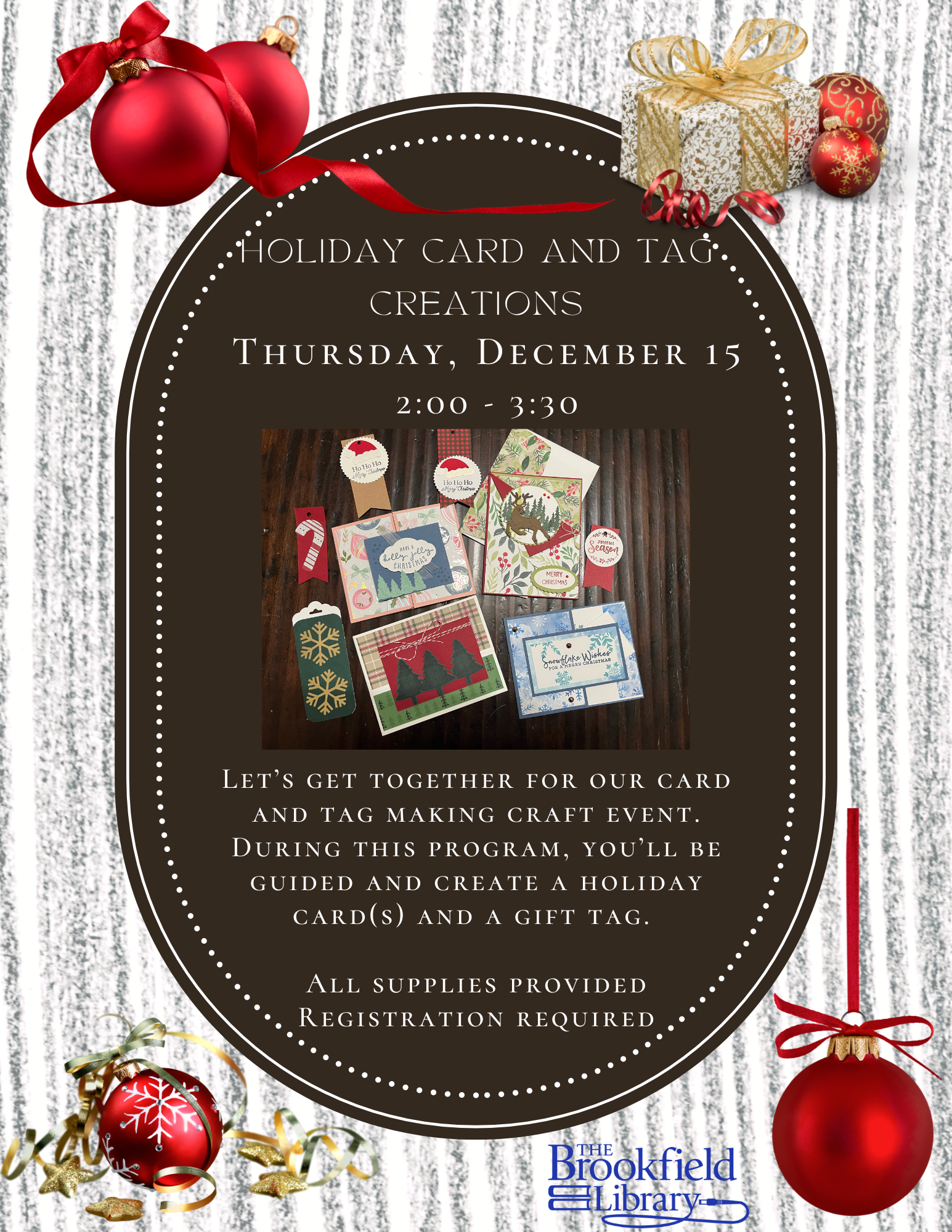 holiday card and tag craft flyer