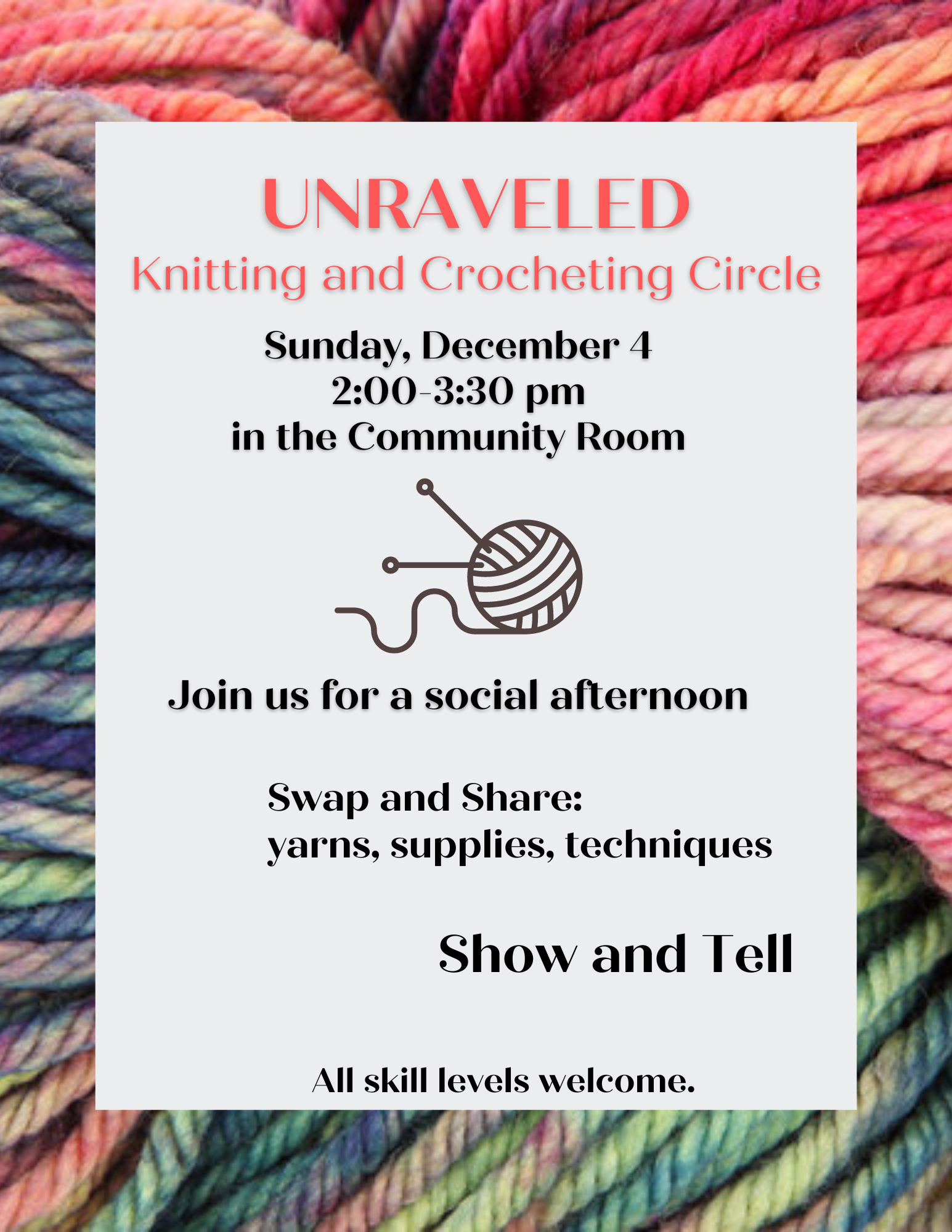 Knitting flyer for December