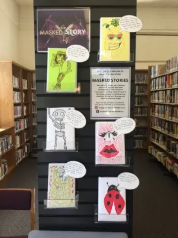 Display of books in teen area