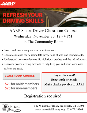 Flyer for AARP Smart Driving Course