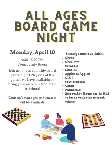 April All Ages Board Game Night