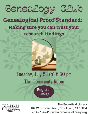 flyer for Genealogy Club