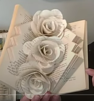 vintage rose book fold