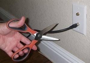 pic of scissors cutting cable wire