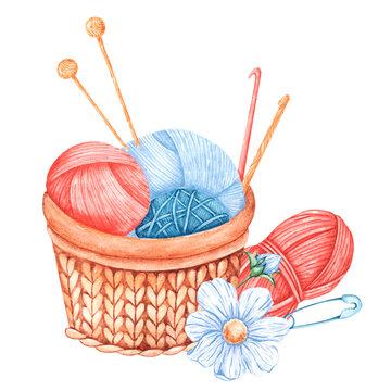 image of a basket of yarn