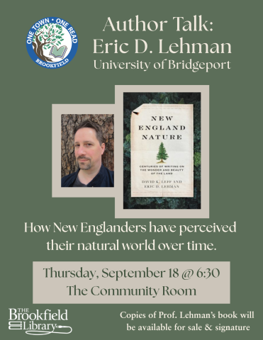 flyer for Eric Lehman Author Talk