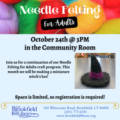 Needle felt witch hat flyer