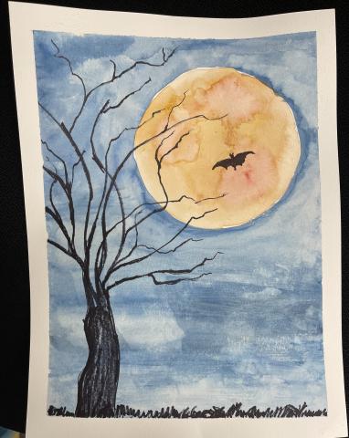 harvest moon watercolor