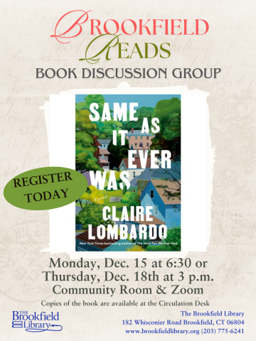 Flyer for Brookfield Reads Book Group