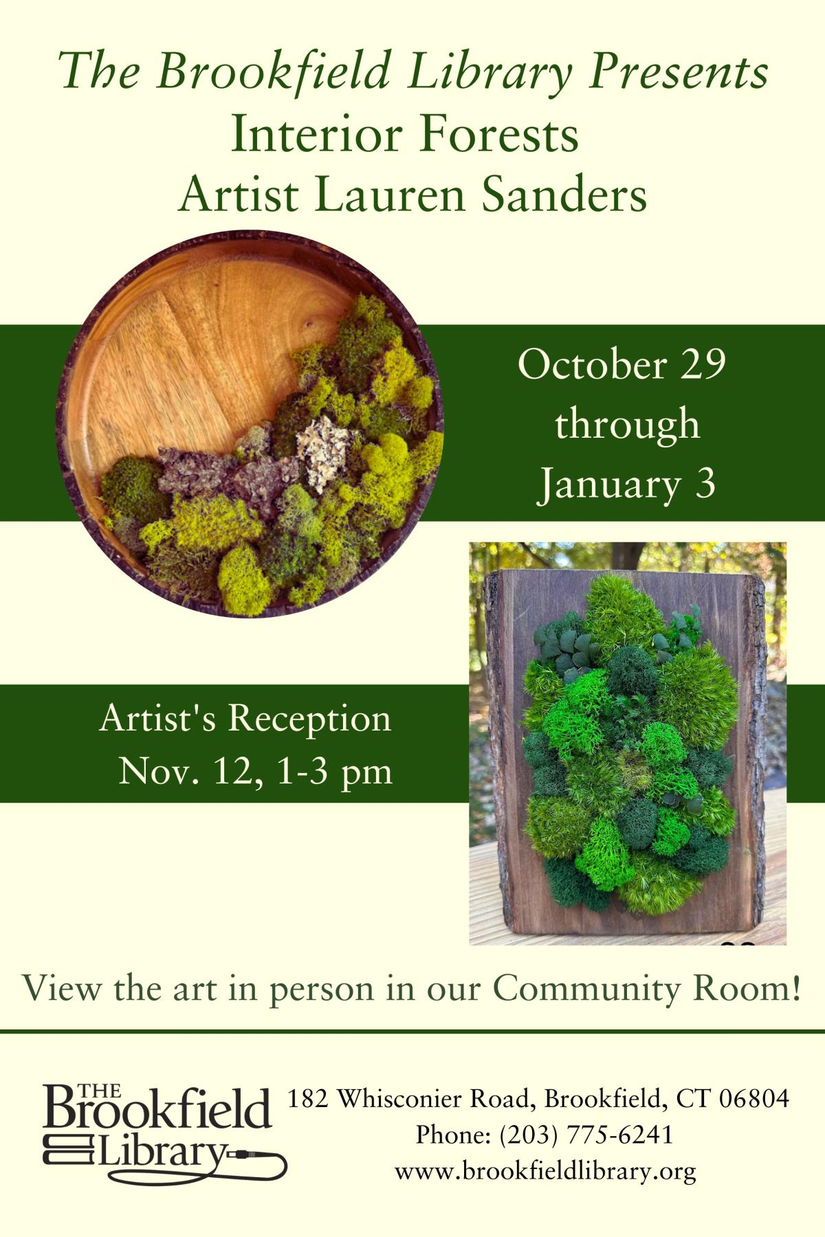 Flyer for Interior Forests Reception