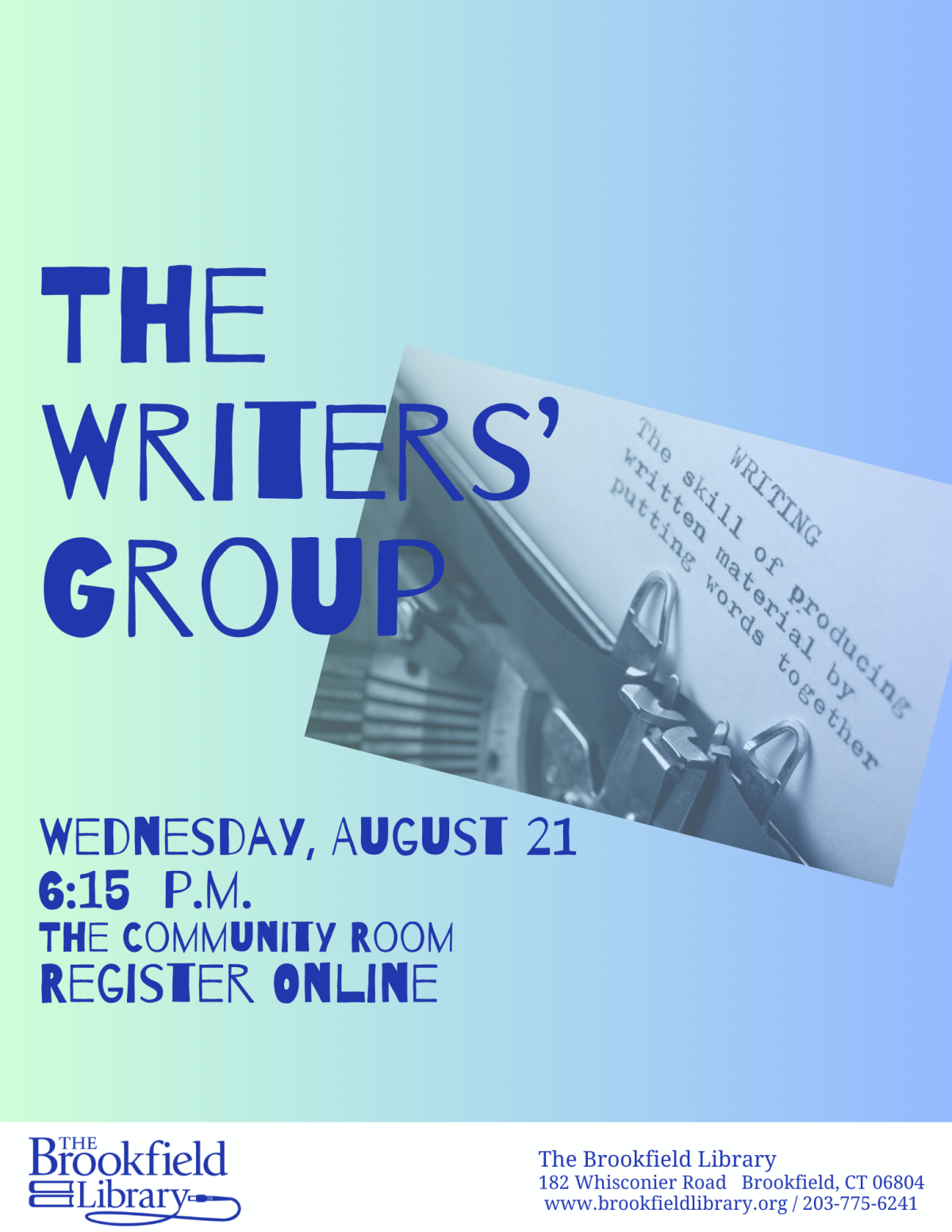 Flyer for Writers' Group Meeting