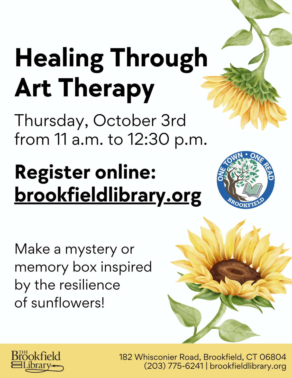 Flyer for art healing program