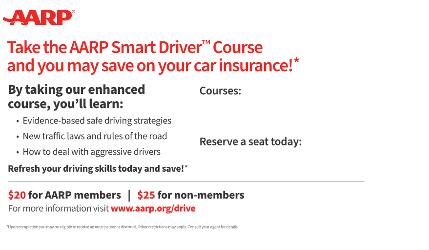 AARP flyer for Safe Driving Course