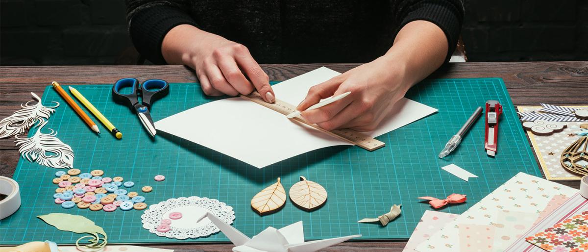 photo of person making cards