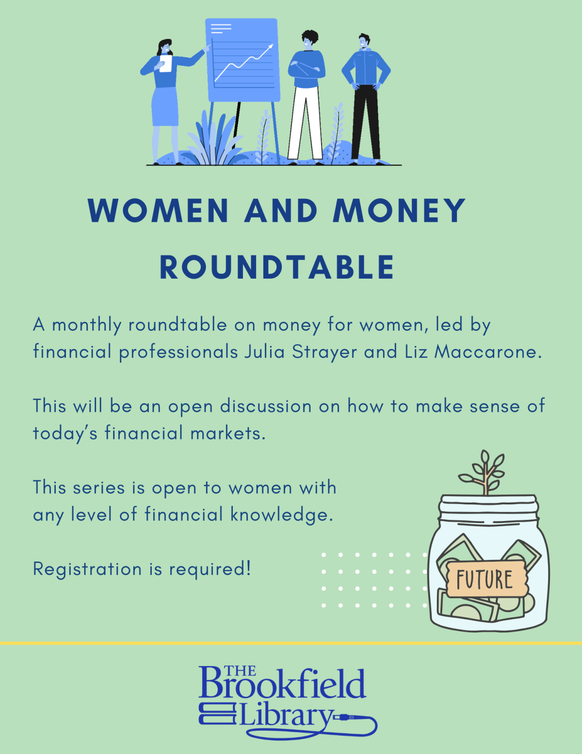 flyer for women and money roundtable
