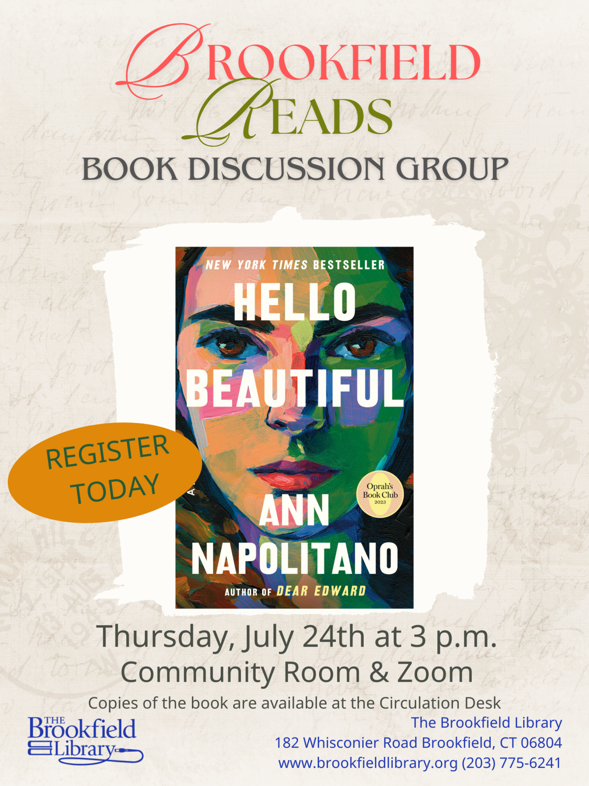 flyer for Brookfield Reads