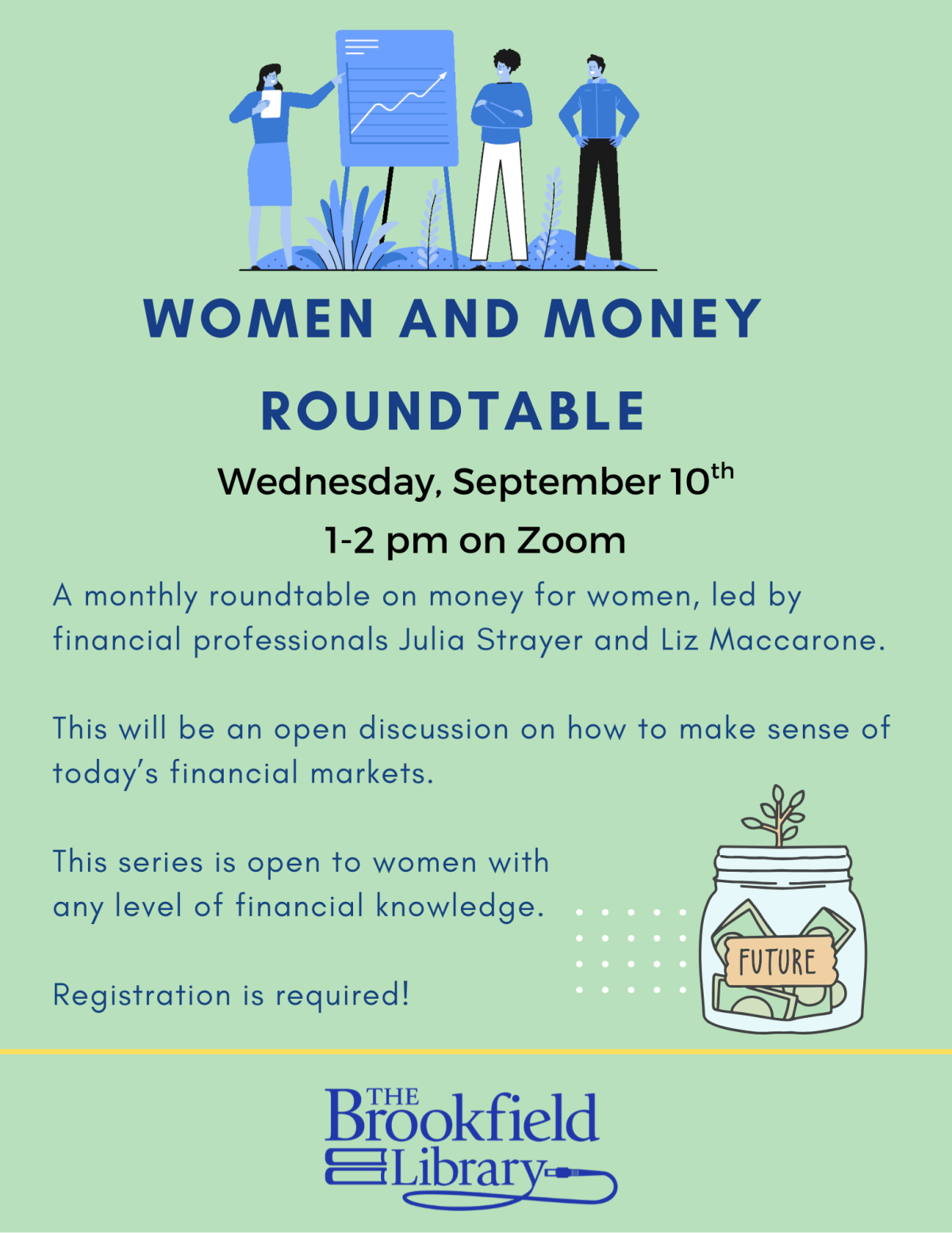 flyer for women and money roundtable