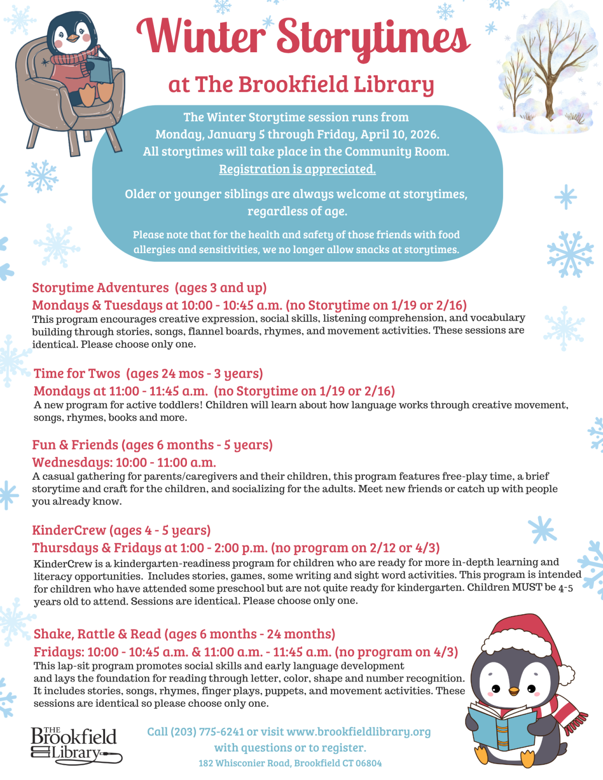 Winter Storytime Schedule