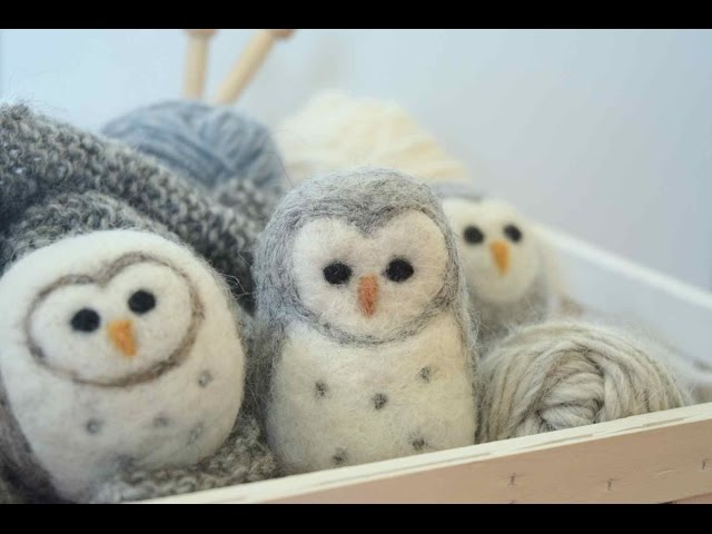 photo of felted owls